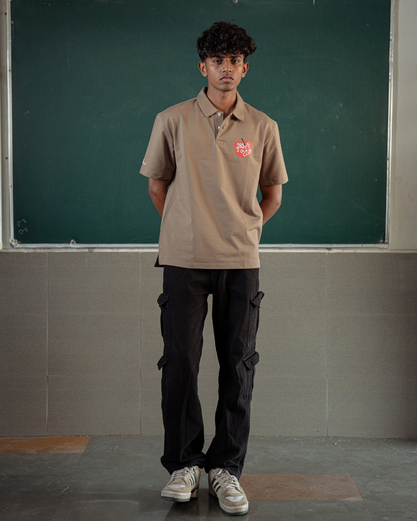 HD PRINT NOT GROWING OLD CLUB KHAKI POLO