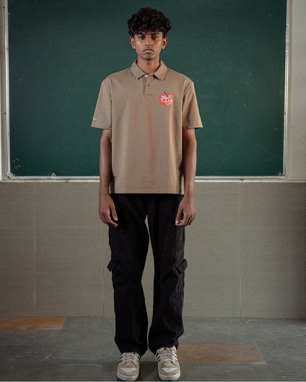 HD PRINT NOT GROWING OLD CLUB KHAKI POLO