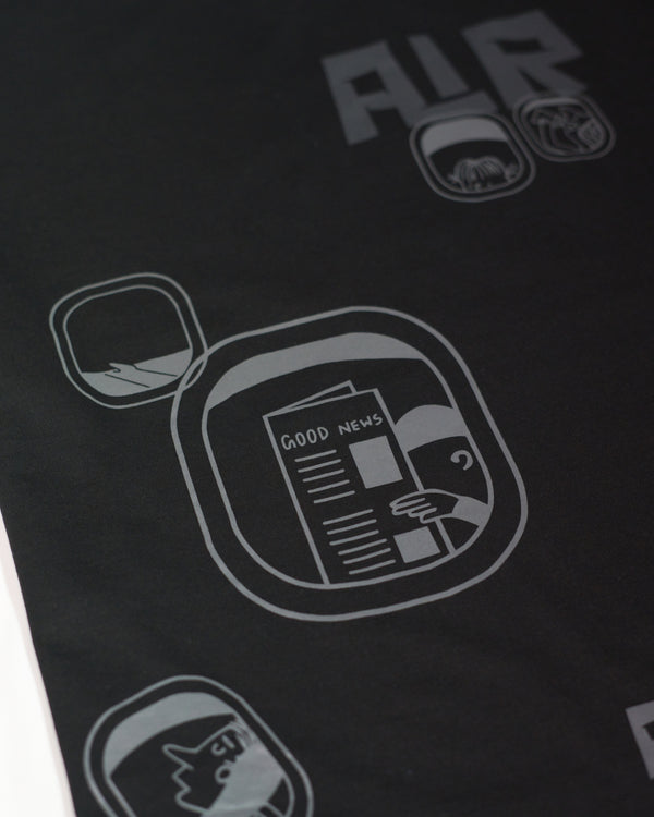 AIRBORNE SCREEN PRINTED BLACK T-SHIRT
